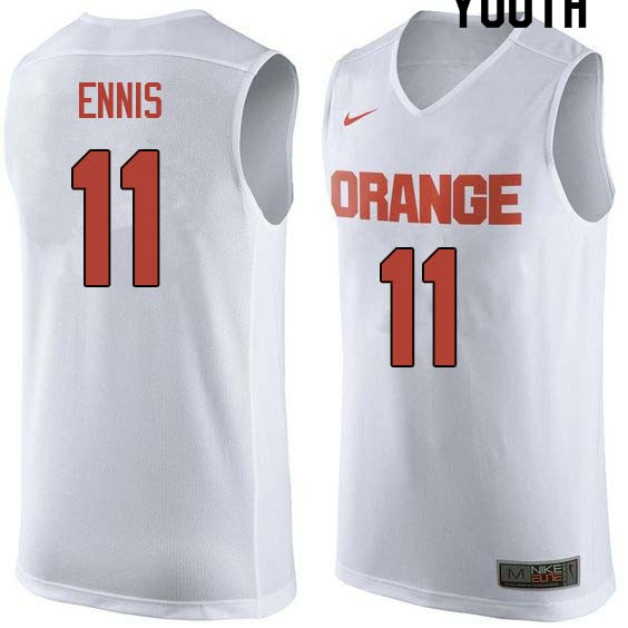 Youth #11 Tyler Ennis Syracuse White College Basketball Jerseys Sale-White